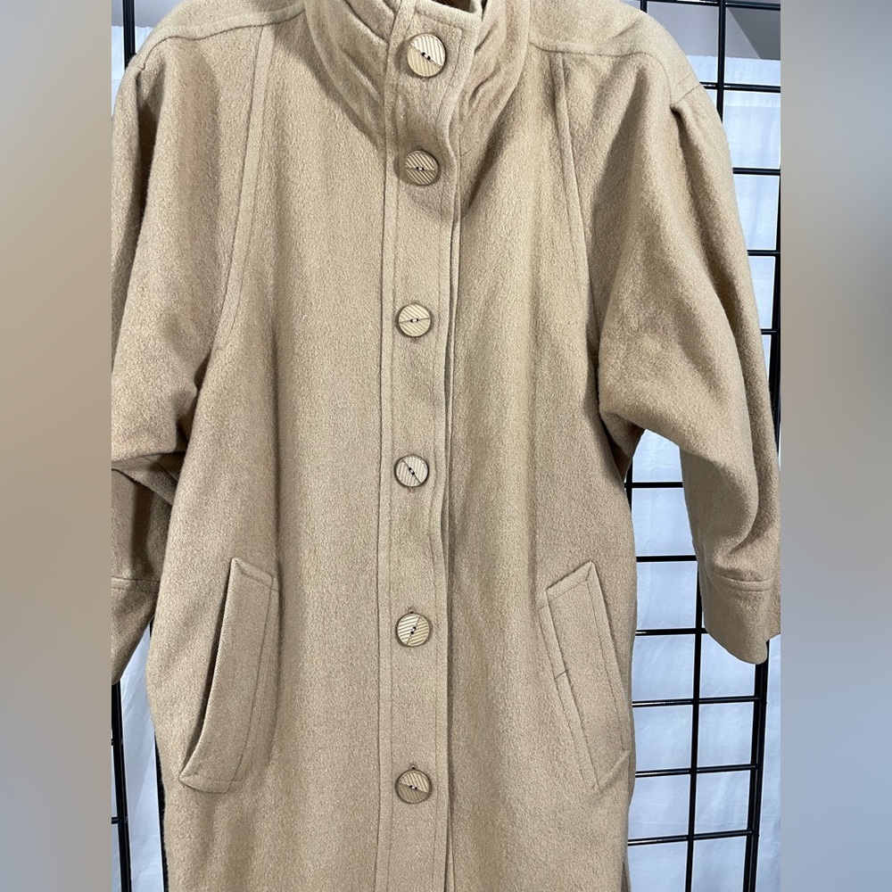 Vintage Berghaus custom made wool tan long coat - Picture 10 of 14